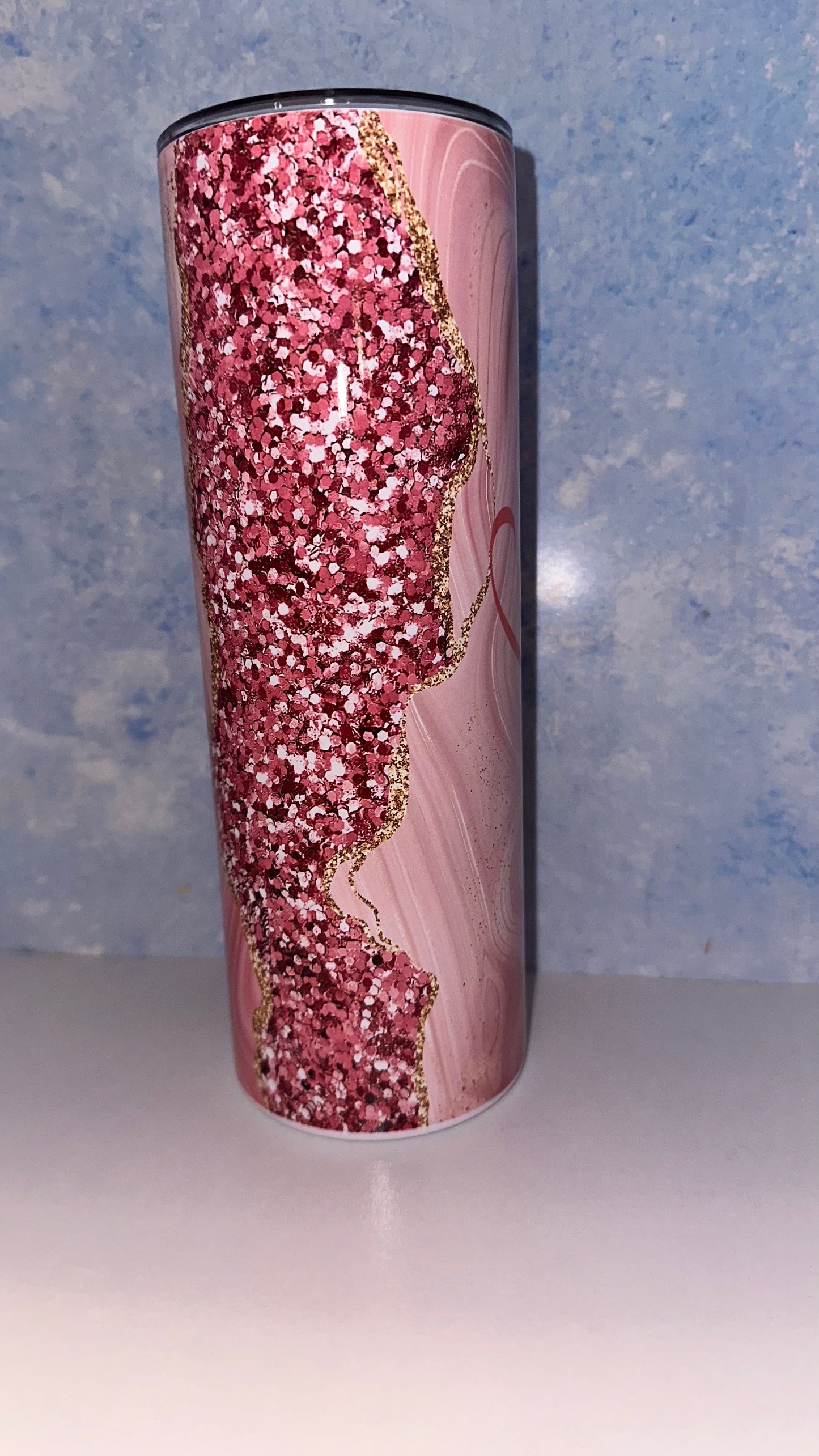 Personalised Pink Swirl Tumbler