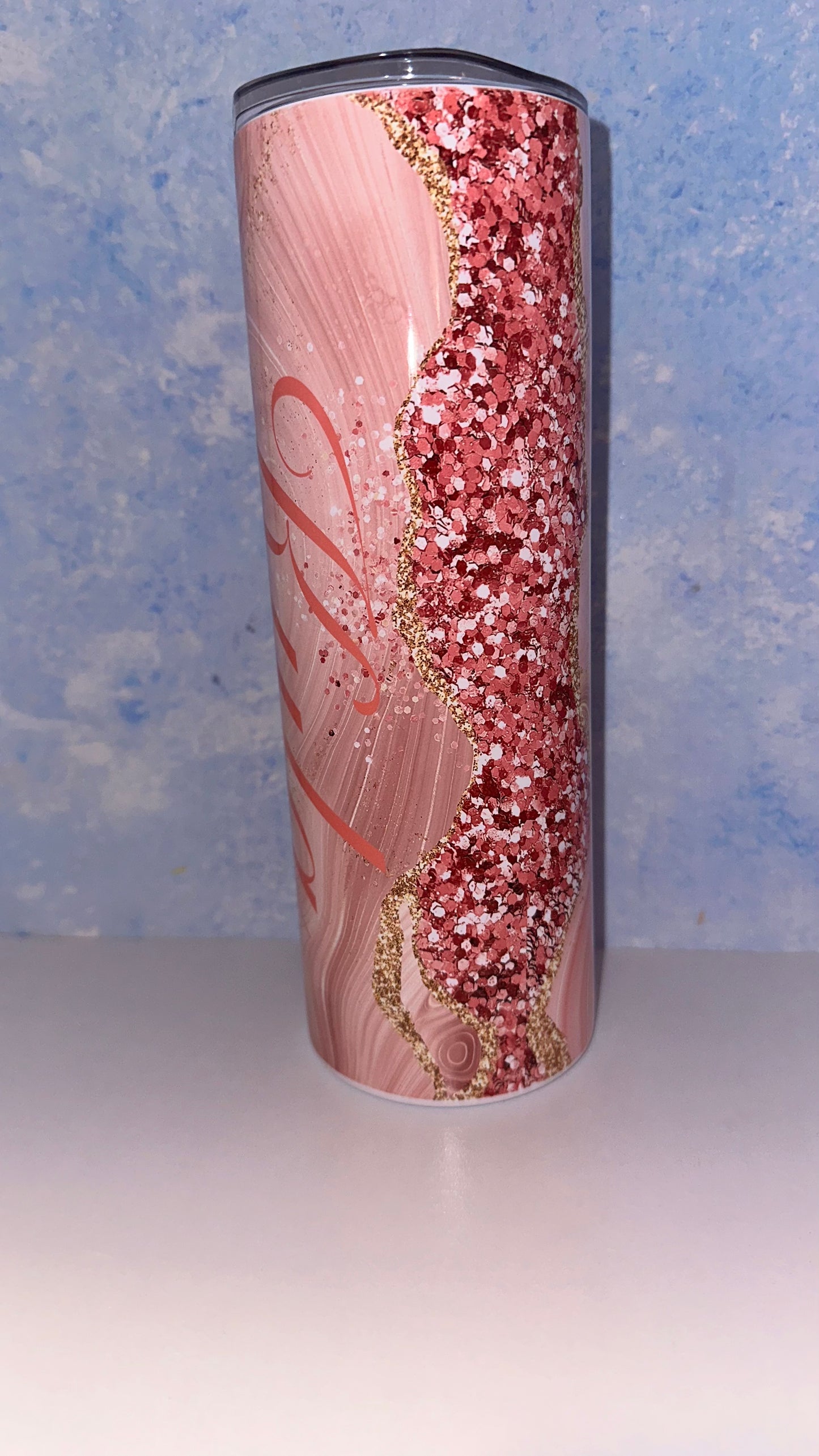 Personalised Pink Swirl Tumbler