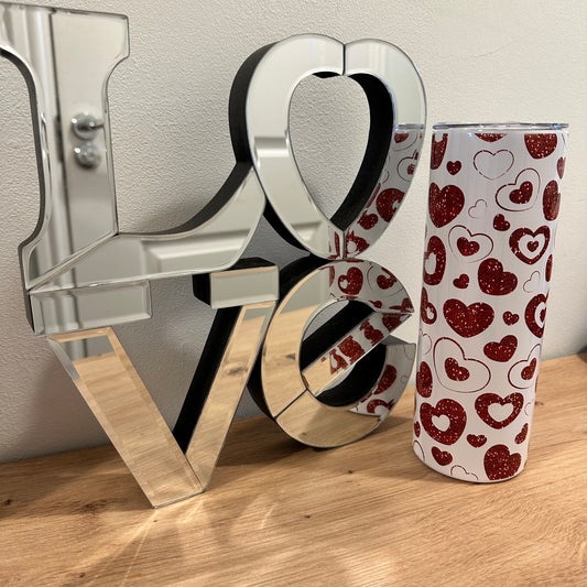 Red heart tumbler